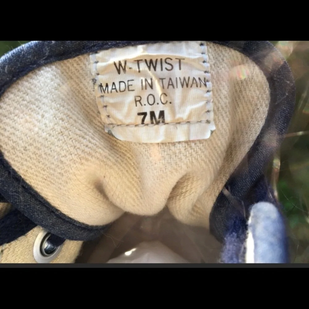 WESTIES Shoes Sneakers High Top Vintage Retro Acid Wash Blue Denim Size 7